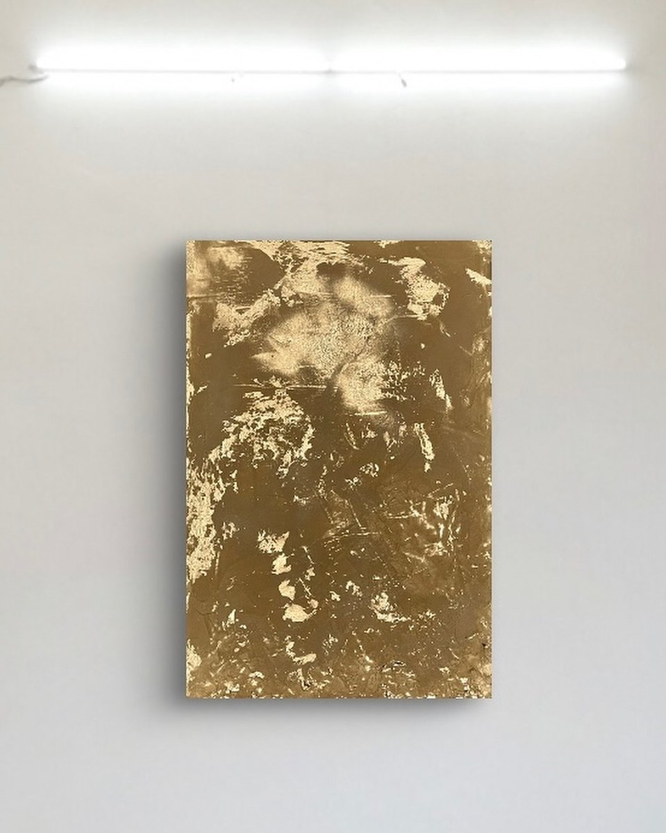 Gold Ingot by Clarisse Noelle — spray paint + joint compound